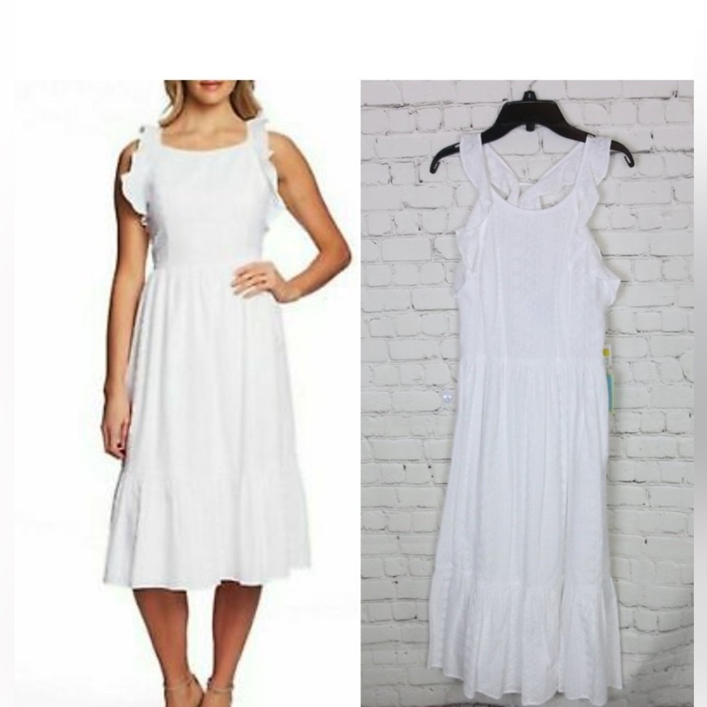CeCes white ruffle dress
